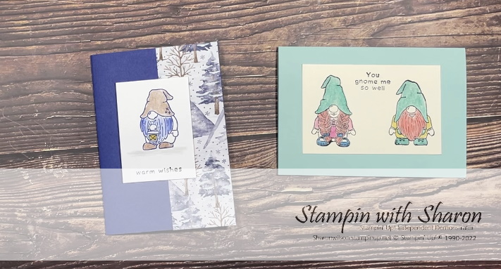 Kindest Gnomes stamp set and water colour pencils. 