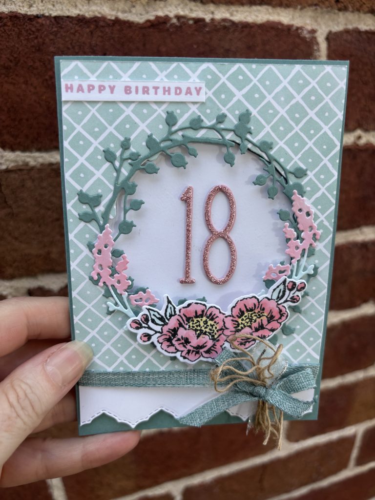 18th Birthday Card for my niece on her birthday back in November.  using encircled in nature 